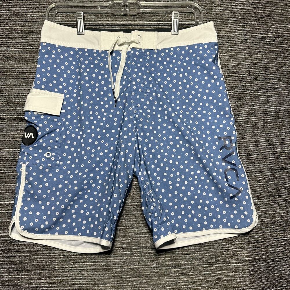 RVCA Board Shorts Men's Size 30 Blue Dot Industry Swim Summer